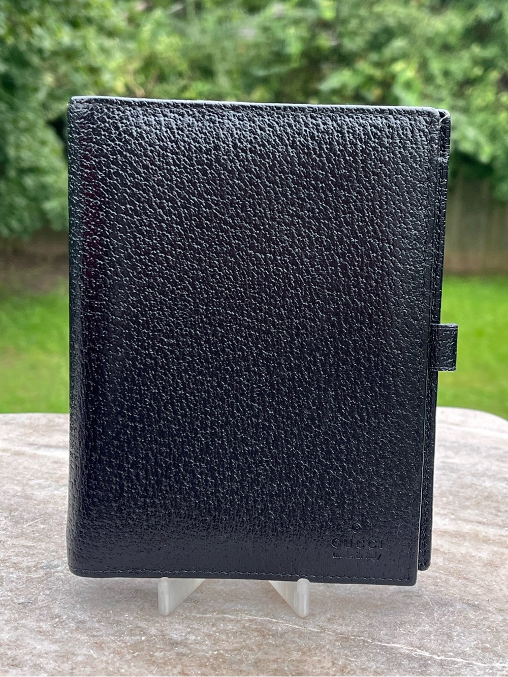 Vintage Gucci Black Leather 6-Ring Agenda Planner